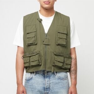 Nike Life Men's Utility Loose Fit Vest Jacket LT (Cargo Khaki, FN3214-325